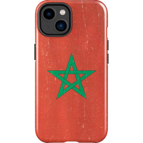 Morocco Flag Distressed iPhone 15 Impact Case